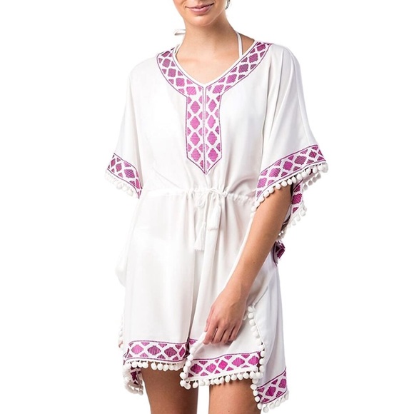 MOTT50 Other - MOTT50 Adele Lurex Embroidered Kaftan Coverup NEW